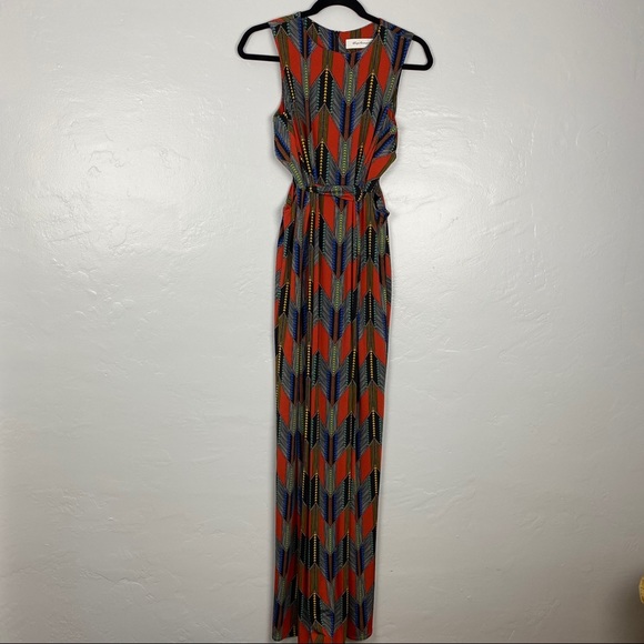 T Bags Los Angeles Boho Maxi Dress Side Cutouts S - Picture 2 of 8
